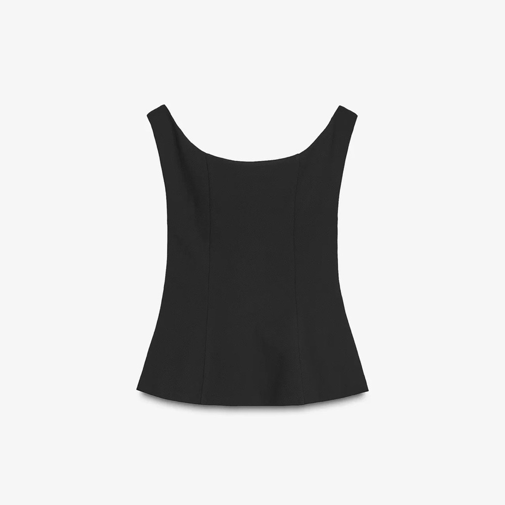 ZARA PELUM FLARE CREPE TOP TANK